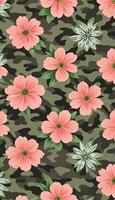 bloemen camouflage patroon, een patroon dat is beide mooi en functioneel. ai generatief foto