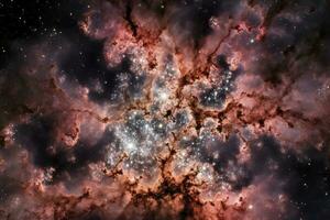 fotograferen de tarantula nevel, een enorm stervorming regio gelegen in de groot magelhaen wolk, een satelliet heelal van de melkachtig manier, genereren ai foto