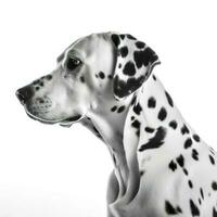 schoonheid dalmatiër hond, geïsoleerd Aan wit achtergrond, genereren ai foto