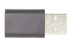 USB flash drijfveer. computer USB en usb-c adapter. foto