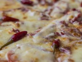 close-up hete pizza foto