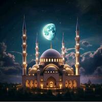 ramadan kareem achtergrond met moskee foto