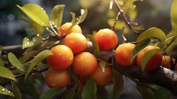 rijp rood druiven Aan de Liaan in de tuin generatief ai, ai gegenereerd foto