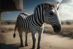 kruisen zebra olifant. ai gegenereerd foto