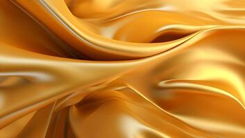 abstract luxe goud vloeistof Golf achtergrond. ai gegenereerd foto