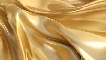 abstract luxe goud vloeistof Golf achtergrond. ai gegenereerd foto