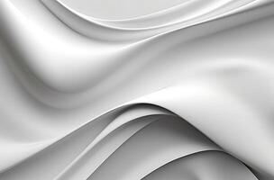 abstract wit grijs glanzend vloeistof Golf achtergrond. ai gegenereerd foto