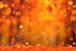 realistisch herfst achtergrond met kleurrijk bladeren illustratie. ai gegenereerd foto