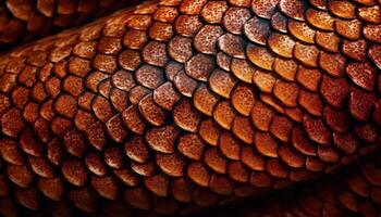 geel slangenleer patroon Aan reptiel getextureerde huid gegenereerd door ai foto