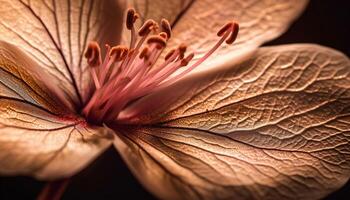 levendig bloem hoofd vitrines natuur breekbaarheid en schoonheid gegenereerd door ai foto