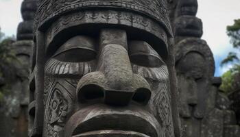 oude ruïnes van angkor, een geestelijk beeldhouwwerk gegenereerd door ai foto