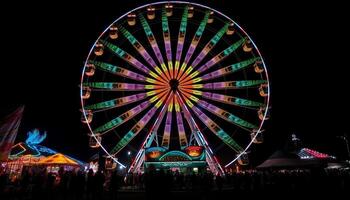 spinnen wiel van vreugde Bij carnaval viering gegenereerd door ai foto
