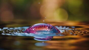 levendig groen blad weerspiegelt schoonheid in water gegenereerd door ai foto