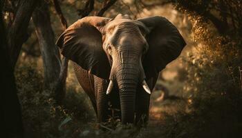 jong olifant kalf wandelen in tropisch wildernis gegenereerd door ai foto