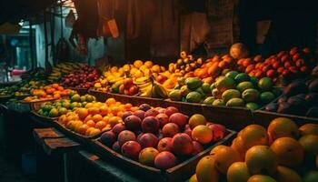 vers biologisch fruit en groenten in overvloed gegenereerd door ai foto