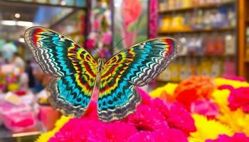 levendig vlinder verzameling vitrines schoonheid en breekbaarheid van natuur gegenereerd door ai foto