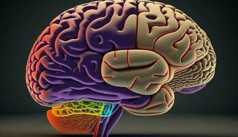 menselijk hersenen anatomie wetenschap illustratie gezondheidszorg geneeskunde gegenereerd door ai foto