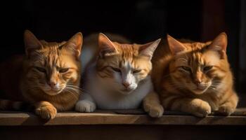 schattig katje zittend in natuur, op zoek speels gegenereerd door ai foto