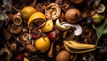 vers citrus fruit en groenten Aan rustiek houten tafel binnenshuis gegenereerd door ai foto