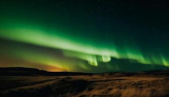 avontuur in de arctisch gloeiend ster vormen verlichten majestueus bergen gegenereerd door ai foto