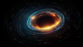 een gloeiend spiraal heelal banen in een multi gekleurde ster veld- gegenereerd door ai foto