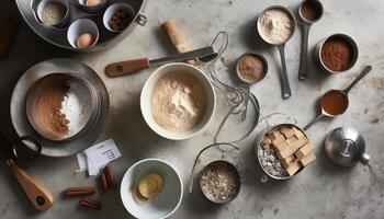 vers gebakken koekjes Aan rustiek houten tafel, eigengemaakt met liefde gegenereerd door ai foto