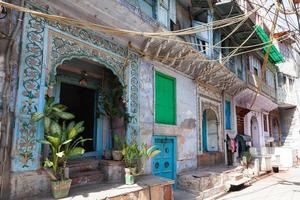 oude stadsbazaar, chandni chowk in new delhi, india foto