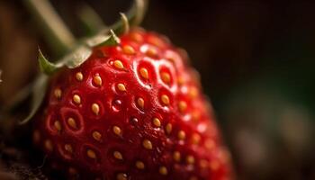 sappig aardbei, een fijnproever zomer verfrissing voor gezond aan het eten levensstijlen gegenereerd door ai foto