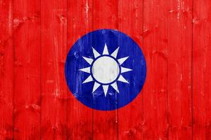 vlag van republiek van China Taiwan Aan een getextureerde achtergrond. concept collage. foto