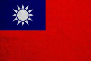 vlag van republiek van China Taiwan Aan een getextureerde achtergrond. concept collage. foto