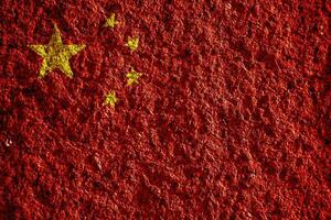 vlag van de mensen republiek van China Aan een getextureerde achtergrond. concept collage. foto