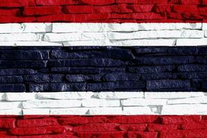 vlag van de koninkrijk van Thailand Aan een getextureerde achtergrond. concept collage. foto