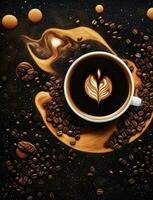 koffie net zo kosmos ster sterrenbeeld, in donker kleuren foto