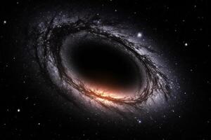 heelal in vrij ruimte. elementen van deze beeld gemeubileerd door nasa, een monster zwart gat gloeiend in diep ruimte, ai gegenereerd foto
