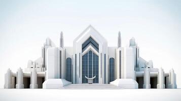 3d futuristische sci-fi wit stad architectuur met biologisch wolkenkrabbers, voor wetenschap fictie of fantasie achtergronden, abstract gebouw, generatief ai illustratie foto