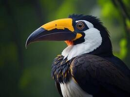 portret van een tropisch toekan vogel. ai gegenereerd foto