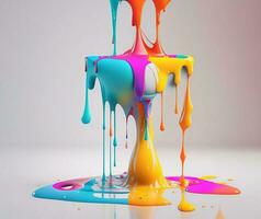 abstract kleurrijk verf spatten, ai gegenereerd foto