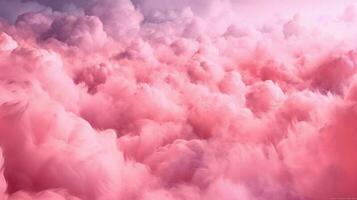 generatief ai, roze magenta fantastisch wolken, lucht en landschap. teder kleuren en met helder lichten foto