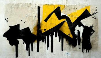 generatief ai, inkt zwart straat graffiti kunst Aan een getextureerde papier wijnoogst achtergrond, geïnspireerd door banksy. foto