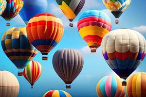 veelkleurig kleurrijk lucht ballonnen generatief ai foto