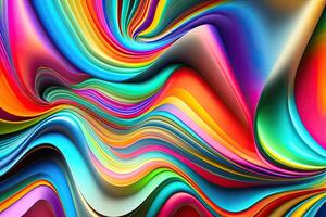vloeistof regenboog mengen golvend plastic structuur abstract generatief ai achtergrond foto