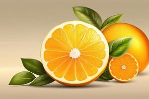 citrus oranje patroon achtergrond vlak leggen. generatief ai foto