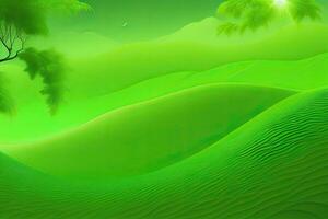 groen kleurrijk natuur landschap achtergrond met kopiëren ruimte. generatief ai kunst foto