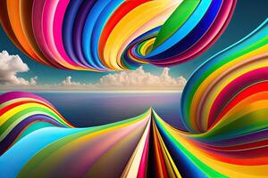 regenboog abstract generatief ai ontwerp illustratie foto