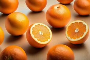 oranje vers fruit illustratie vlak leggen foto