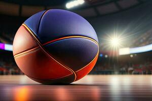 basketbal bal en sport achtergrond speelplaats foto