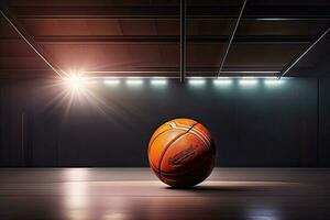 basketbal bal en sport achtergrond speelplaats foto