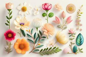 bloem illustratie reeks vlak leggen foto