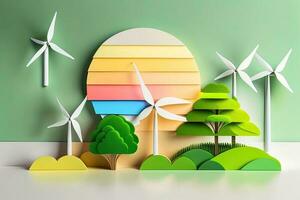 wind turbine groen energie generatief ai foto