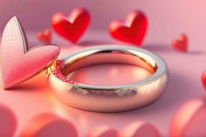 bruiloft ringen liefde en romance generatief ai foto